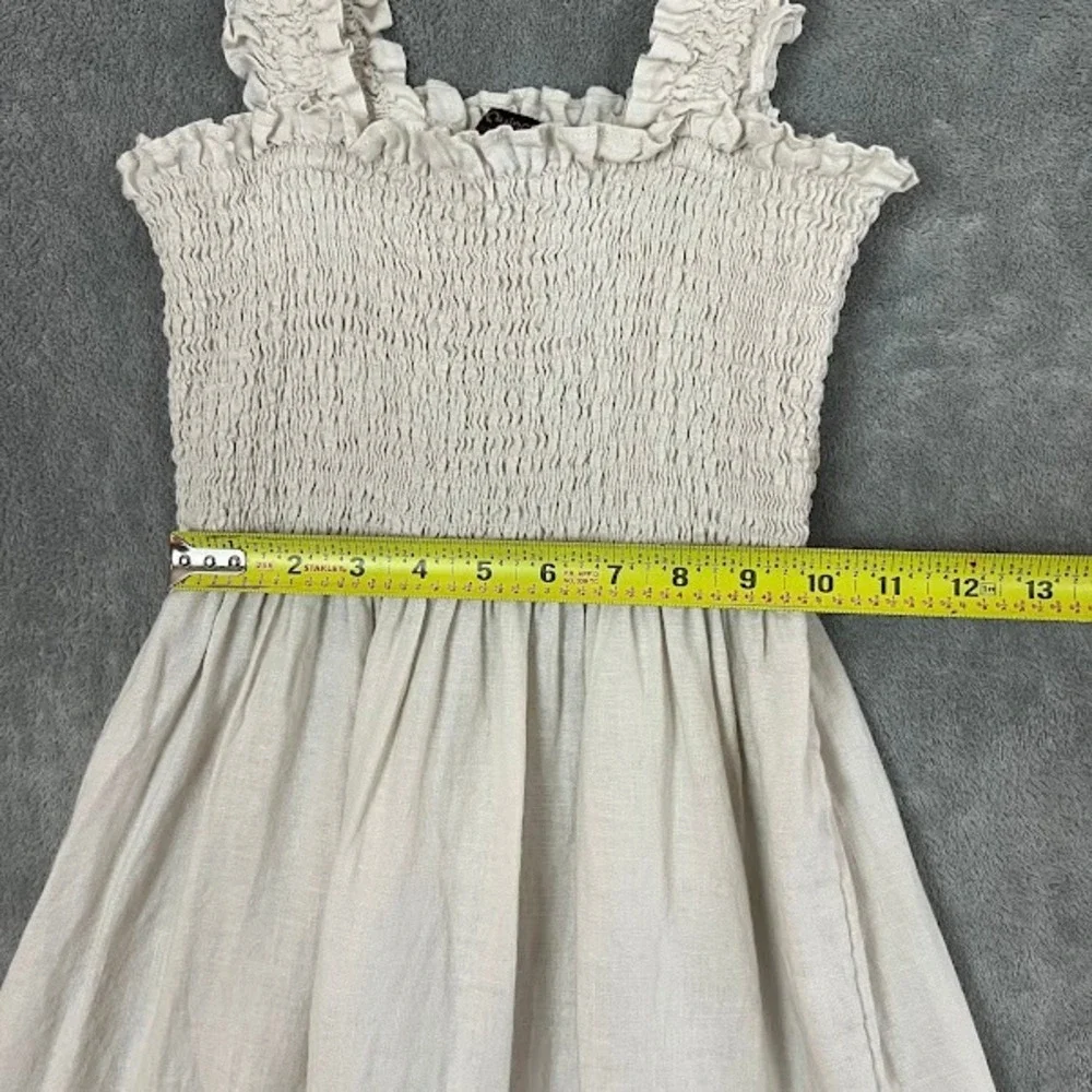 Quince 100% European Linen Smocked Midi Dress Womens S Tiered Boho Cottagecore - Picture 10 of 11